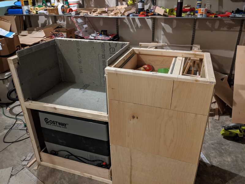 kitchen frame with hardboard